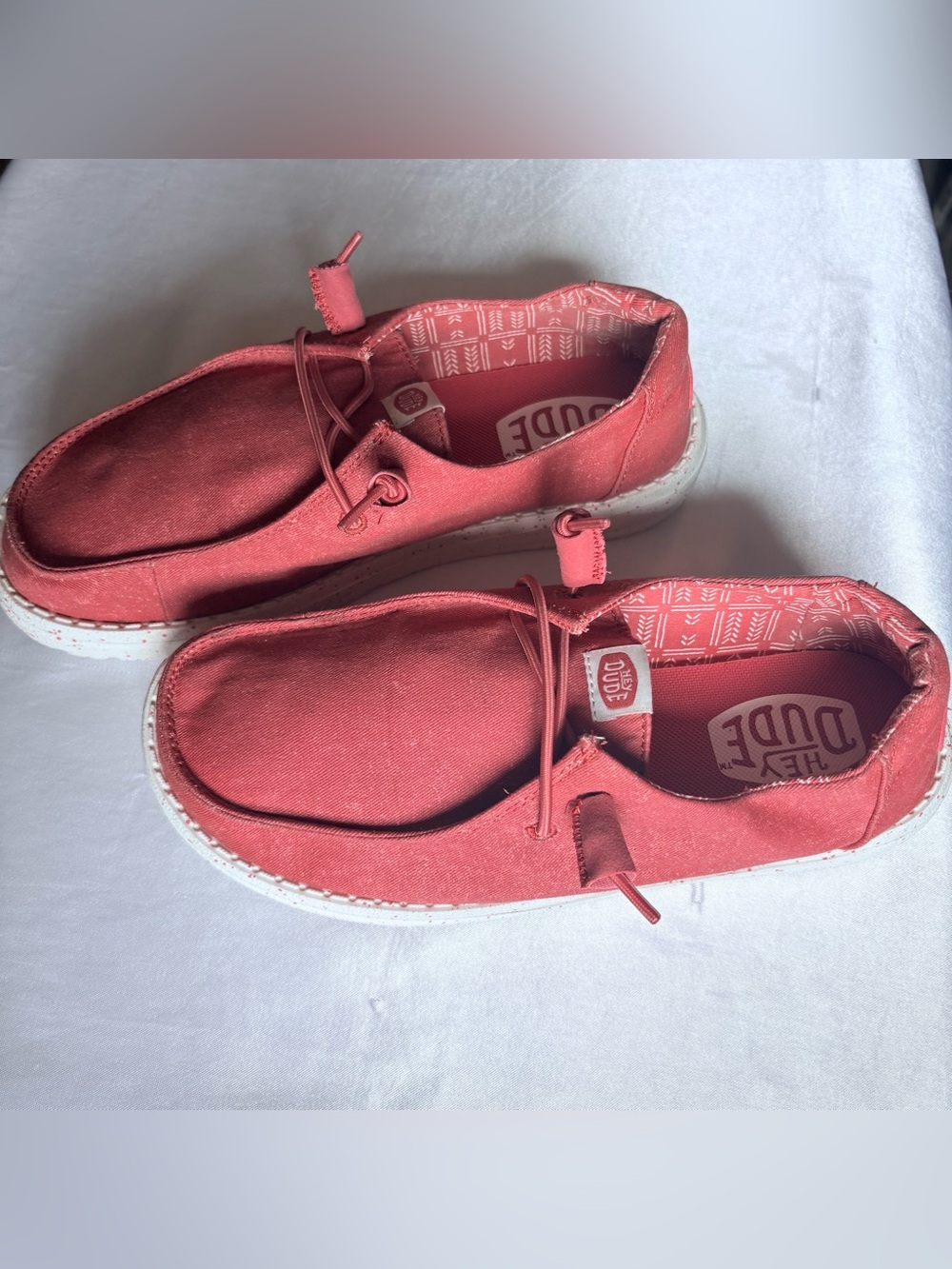 Hey Dude terracotta Red Slip-On shoes. Size 7 women